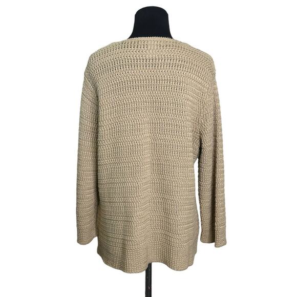 Jones New York beige one button 3/4 sleeves cardigan size Large - Picture 7 of 9
